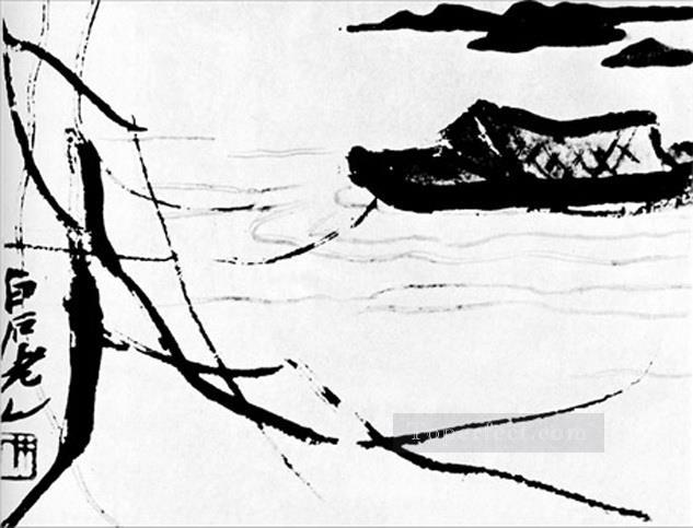Qi Baishi boat old China ink Oil Paintings